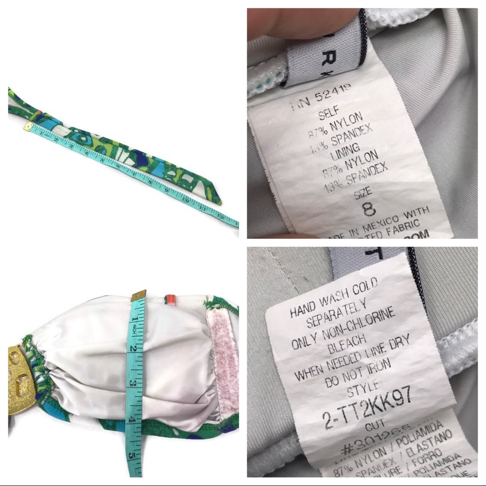 TRINA TURK Green Multicolor Abstract Bikini Size 8 - Picture 6 of 8